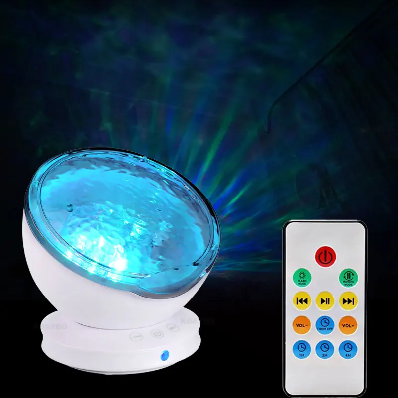 

USB Ocean wave projector Starry Sky Aurora LED Night Light Remote control Projector Novelty Lamp bedroom kids atmosphere lamp