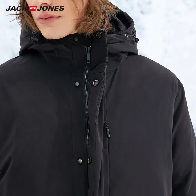 JackJones мужской длинный пуховик с капюшоном парка пальто мужская одежда