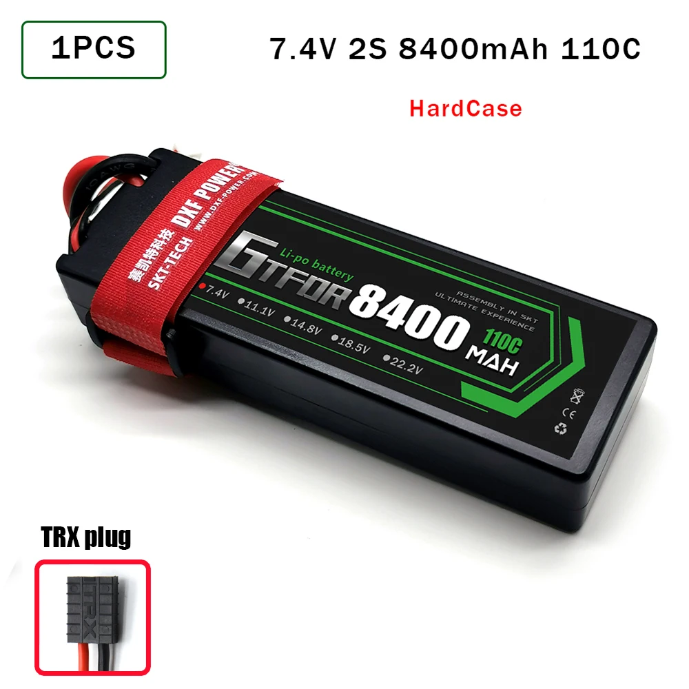 1PCS8400hardtrx GTFDR 7,4 V 8400mAh 2S2P 110C 59.2WH Lipo аккумулятор Перезаряжаемый для RC HPI HSP 1/8 1/10 багги RC автомобиль осевой Scx10 - Цвет: 1PCS8400hardtrx