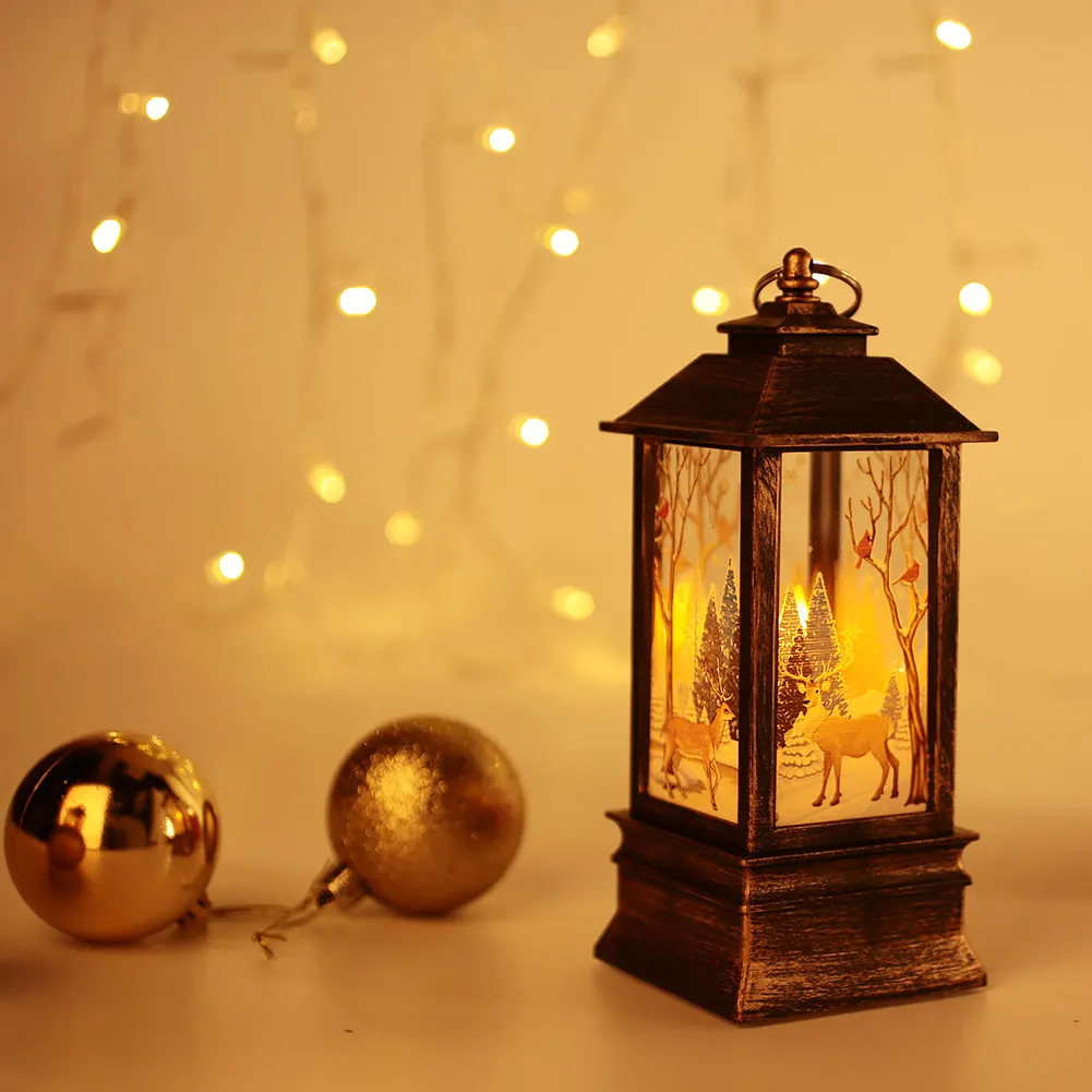 

Candle Light Plastic Christmas Gift Candlestick Flame Light Creative Table Lamp Xmas Beautiful Home Decoration Santa Claus