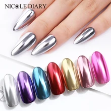 1 Box proszek do paznokci dający lustrzany efekt różowe złoto szampan srebrny złoty chrom Nail Art Glitter Pigment pył Manicure zdobienie paznokci dekoracje(China)