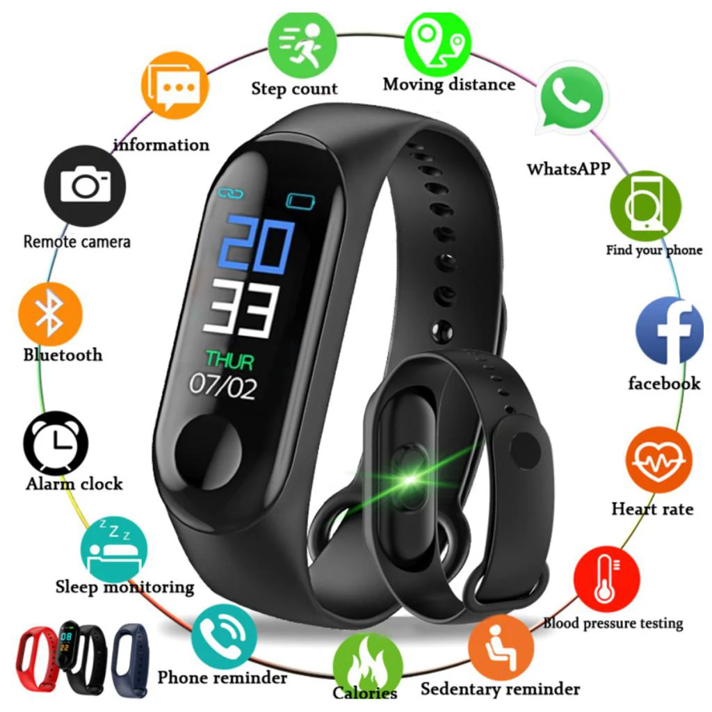 

Smart Band Watch Bracelet Waterproof Sport Fitness Tracker Smartband Wristband Heart Rate Blood Pressure Monitor Pedometer