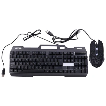 

Mechanical Keyboard and Mouse Set, Wired Backlit Gaming Keyboard and Mouse Set, Suitable for Gamers