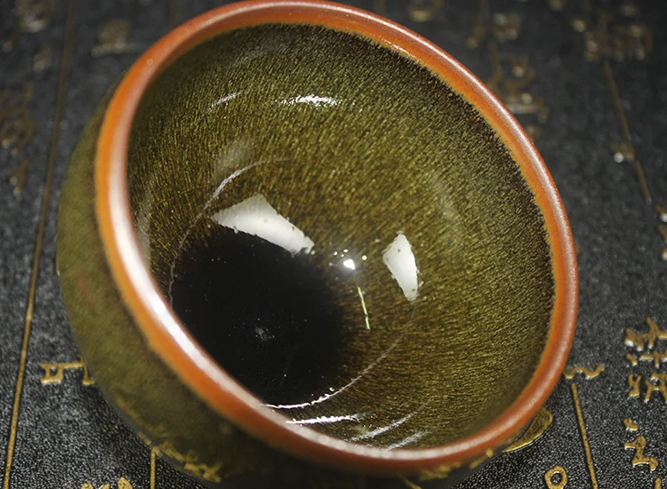 Jianzhan Green Teacup Handmade Ceramic Cup Master Small Tea Bowl Drinkware Teaware Container Collection Cups