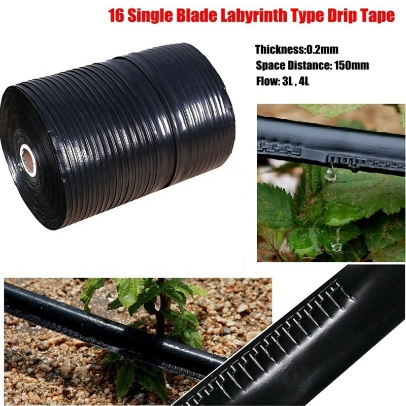 Wholesale1000mroll3L16mmDripTapeSingleBladeLabyrinthTypeDrip