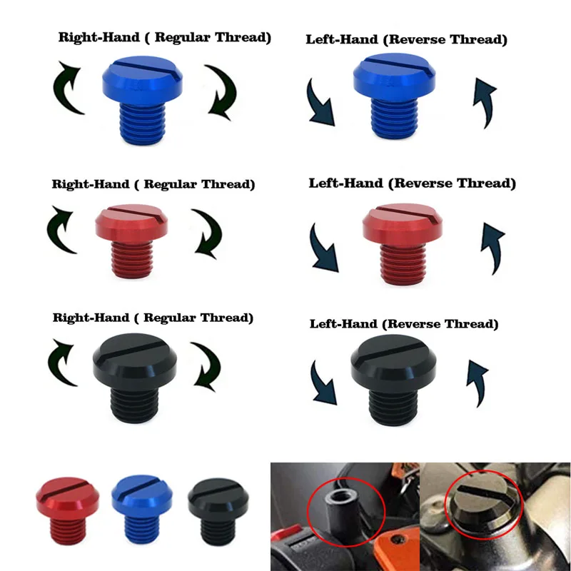 Motorcycle Mirror Hole Plugs Screws Bolts For Yamaha Honda etc