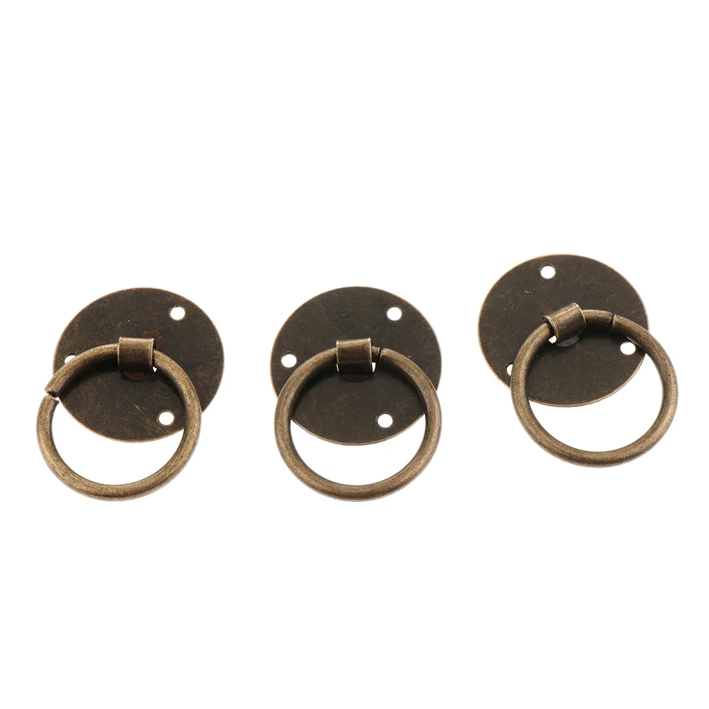 20pcs Kitchen Replacement Antique Brass Cabinet Cupboard Pulls Drawer Dresser Ring Handle Knob Metal Door Handles Pull 