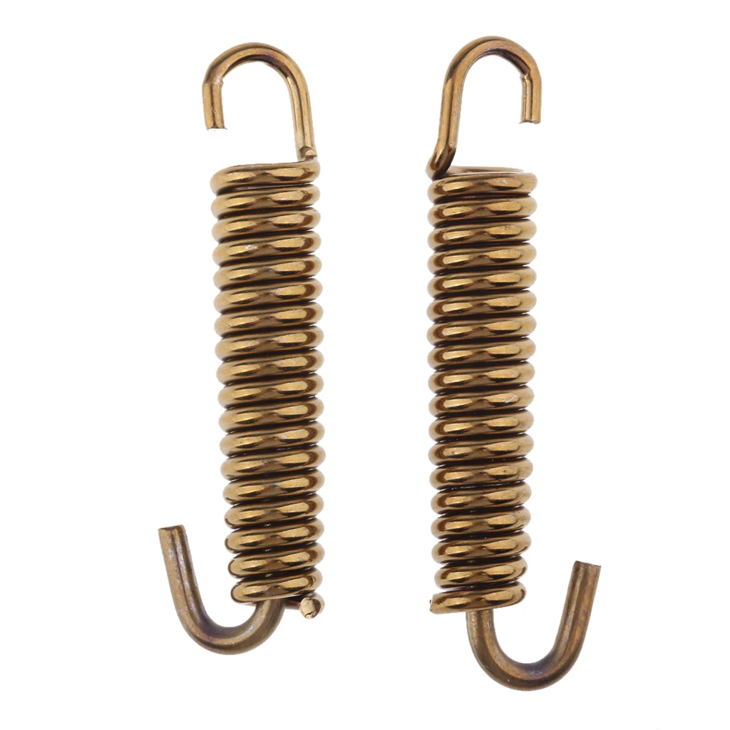 2Pcs 65mm Motorcycle Stainless Steel Exhaust Pipe Muffler Spring Hook