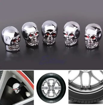 

5Pc Skull Tire Tyre Wheel Car Auto Valves Caps Dust Stem Cover Motocycle Bicycle Drop Shipping U1JF