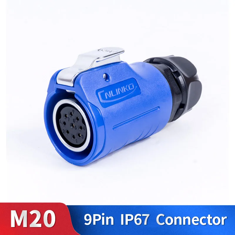 

M20 9 Pin Waterproof Connector Kit Metal Shell Male and Female High Quality Outdoor Lighting Cable Plug and Socket