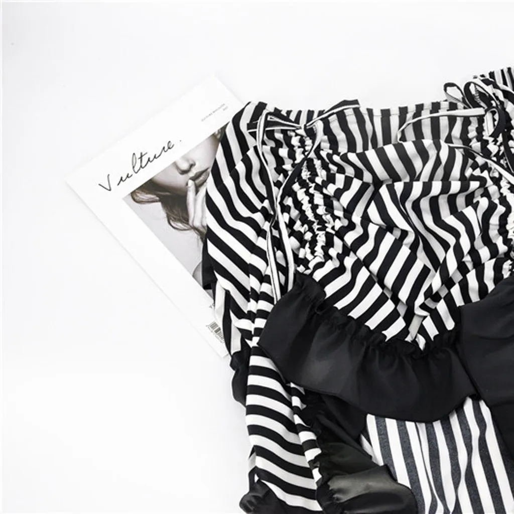 Skirt Faldas Mujer Moda Vintage Halloween Women Gothic Steampunk Layered Stripe Bandage Irregular Party Skirt юбка#281010