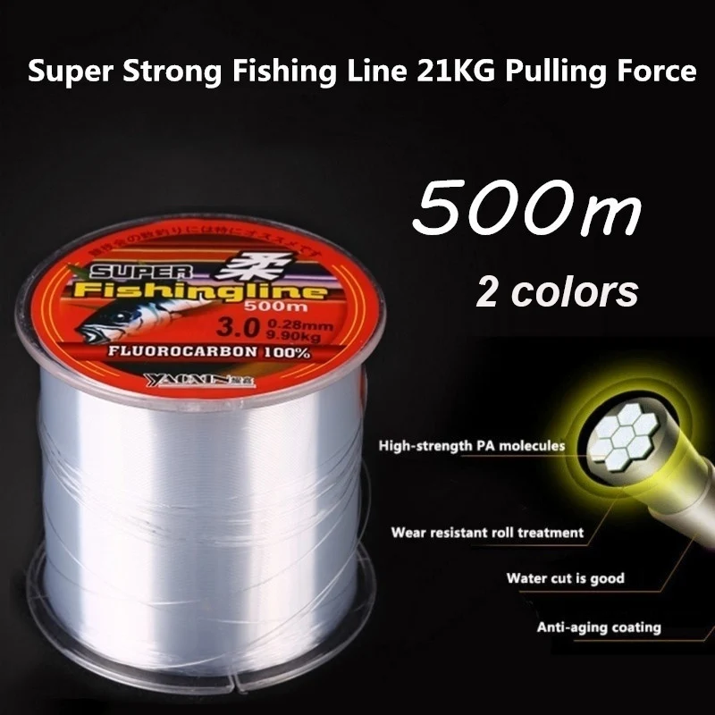 Ligne De Pêche Fluorocarbone - Super Forte Nylon - 100/500m - Haute Qualité