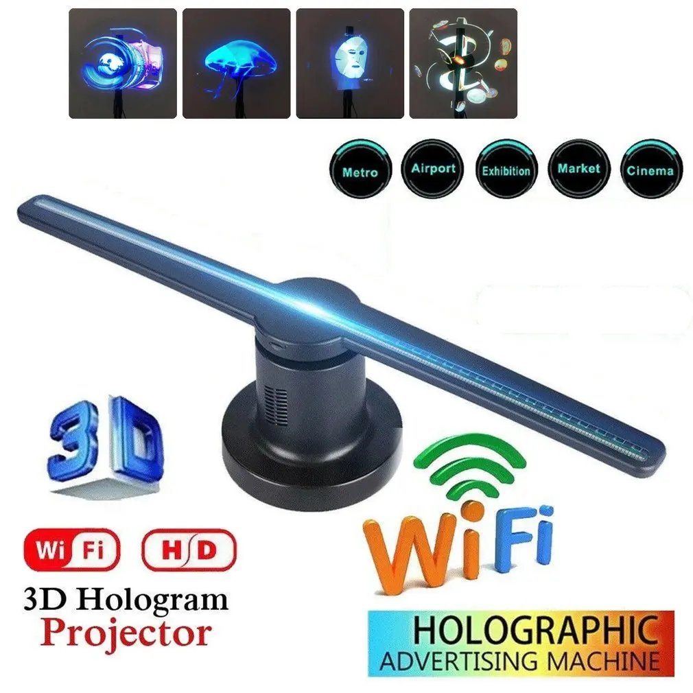  3D LED WiFi Holographic Projector Display Fan Hologram Advertising Player - 4000150167146