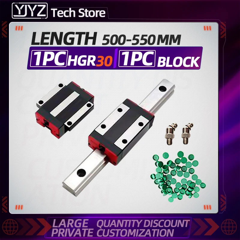 Linear Rail Guide 1pc 500/550mm HGR30+1pc HGH30CA/HGW30CC Narrow/Flange carriges Sliding Block cnc parts | Обустройство дома