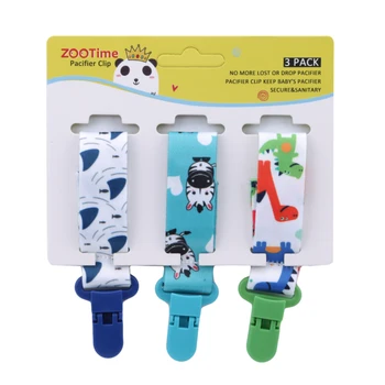 

3 Pcs/Set Baby Pacifier Clip Pacifier Chain Dummy Clip Nipple Holder for Baby Cartoon Print Child Pacifier Clips Soother Holder