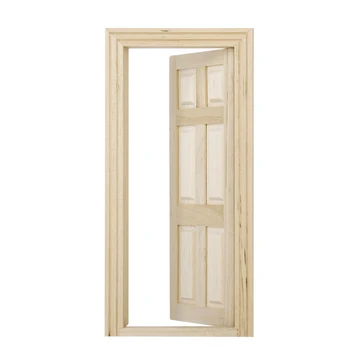 

1:12 Dollhouse Miniature 6-panel Door Flattop , Unpainted Wooden Furniture Realistic Miniatures Model, Handmade Crafts Supplies