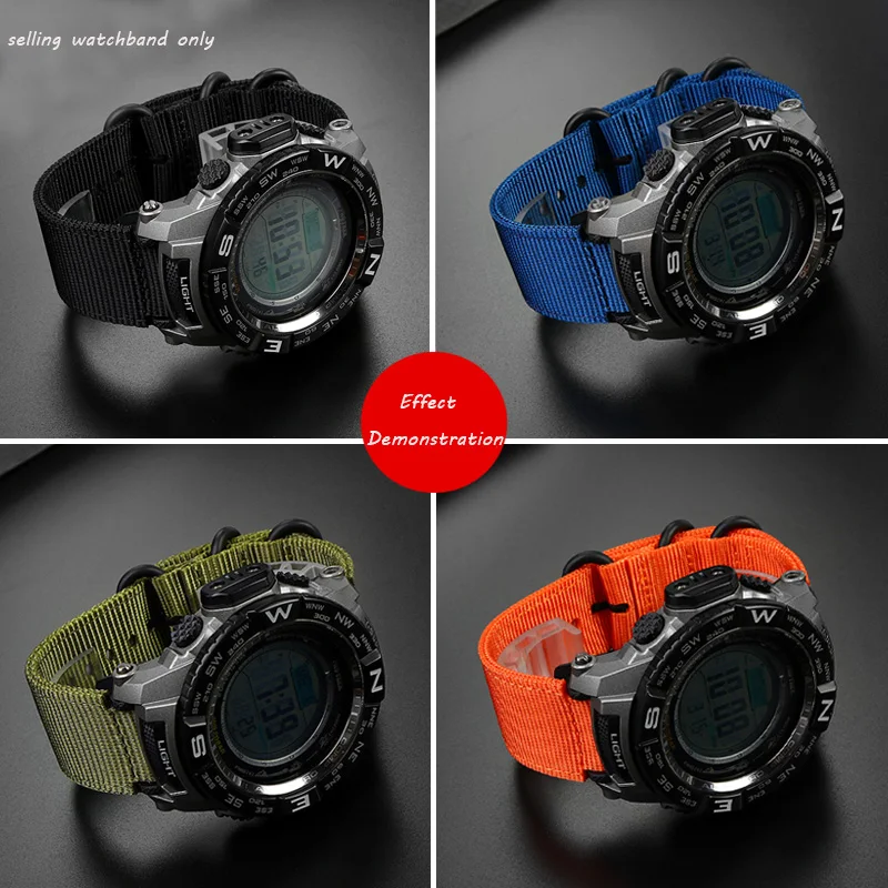 Convex Nylon Watchband For Casio PROTREK Series PRW-2500t/3500/5000/5100 PRG-260/270/500 Wristband Sports Strap - AliExpress