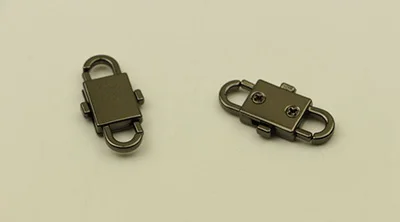 Meetee 2/5pcs 12X32mm Metal Chain Adjustment Buckles Bags Chain Change Length Hook DIY Keychain Hang Snap Buckle Accessory BF458 - Цвет: Gun Color