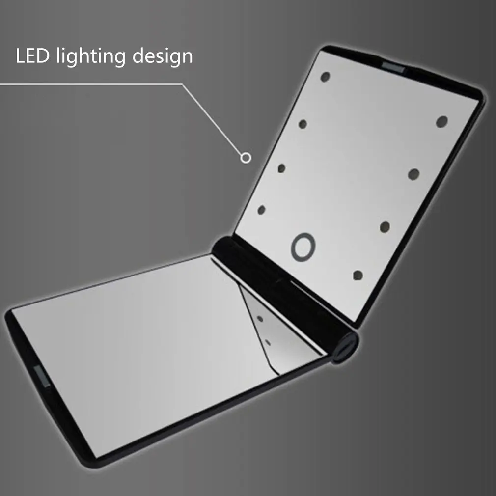 Led зеркало для макияжа, светильник, зеркало для макияжа, светящееся зеркало, 8Led складное зеркало для макияжа, Led маленькое зеркало