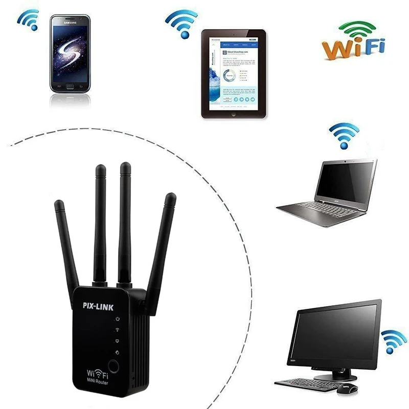 Мини Wifi ретранслятор Беспроводной маршрутизатор WLAN Усилитель сигнала WiFi расширитель диапазона Усилитель PIX-Link 300 Мбит/с маршрутизатор 1 шт. роутеры
