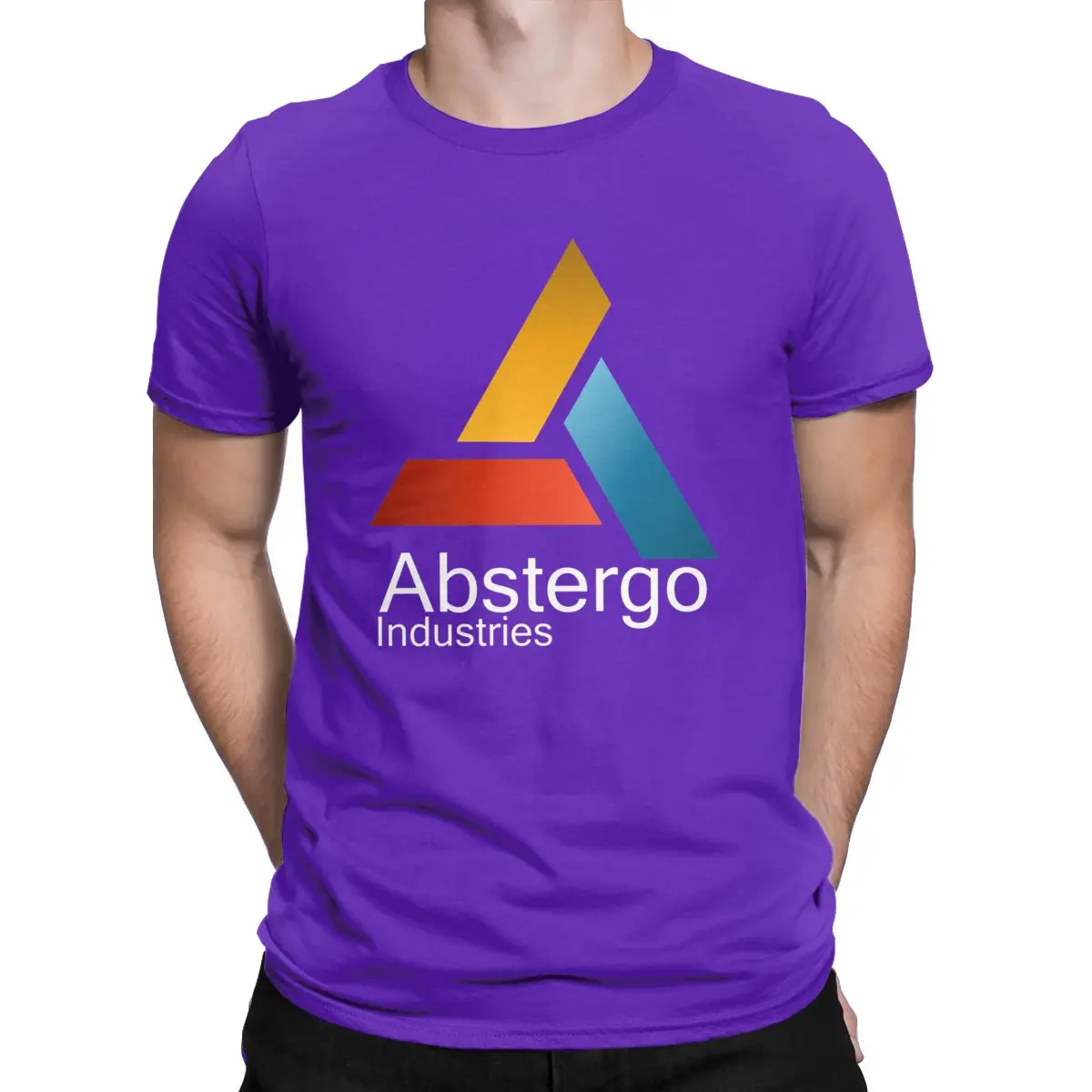 Мужская футболка Abstergo Industries, новинка, хлопковые футболки с коротким рукавом, Готическая игра Assassins Creed, футболка с круглым вырезом, одежда с принтом - Цвет: Фиолетовый