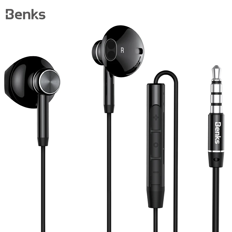 Benks HiFi наушники-вкладыши 3 5 мм с микрофоном аудио для Xiaomi samsung iphone 6 huawei mate 10 9