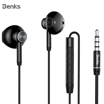 

Benks HiFi In-Ear 3.5mm Earphones With Microphone Audio For Xiaomi Samsung iphone 6 5 Huawei Mate 10 9 Magic Sound Bass Headset