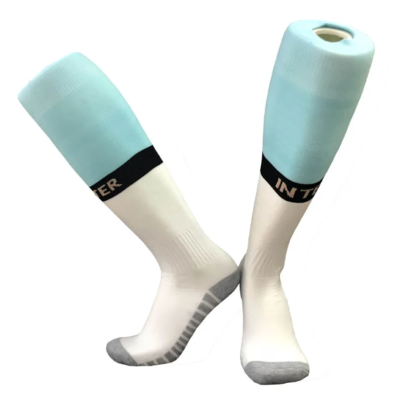Футбольные носки, футбольные толстые теплые профессиональные Командные носки, гольфы для тренировок, длинные носки, спортивные носки - Цвет: 2020 light blue