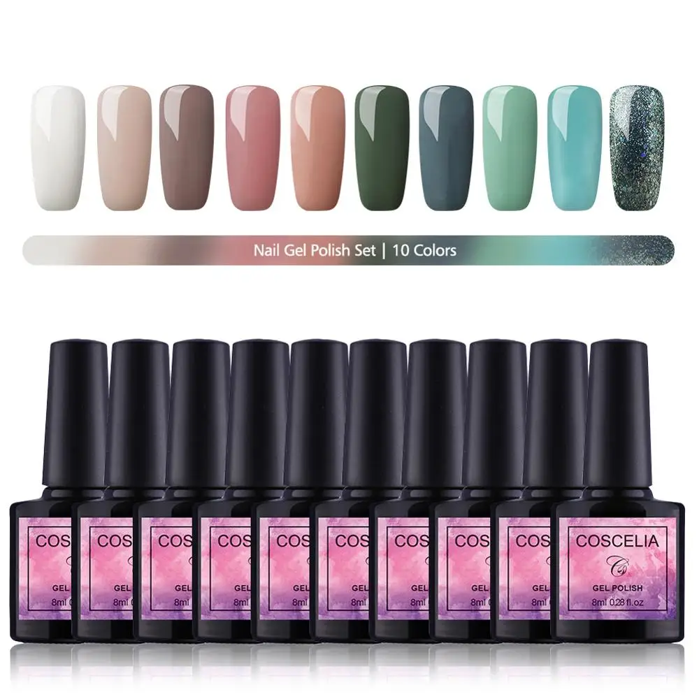 

COSCELIA Gel Nail Polish Set For Nail Extension Kit Nail Art Gel UV Polish Varnish Design Acrylic Nail Manicure Set