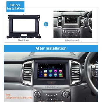 

Harfey Car Audio Plate Stereo Cover Double Din Radio Fascia Mount Kit for Ford Ranger Refitting 2015+ Frame Panel Trim Bezel