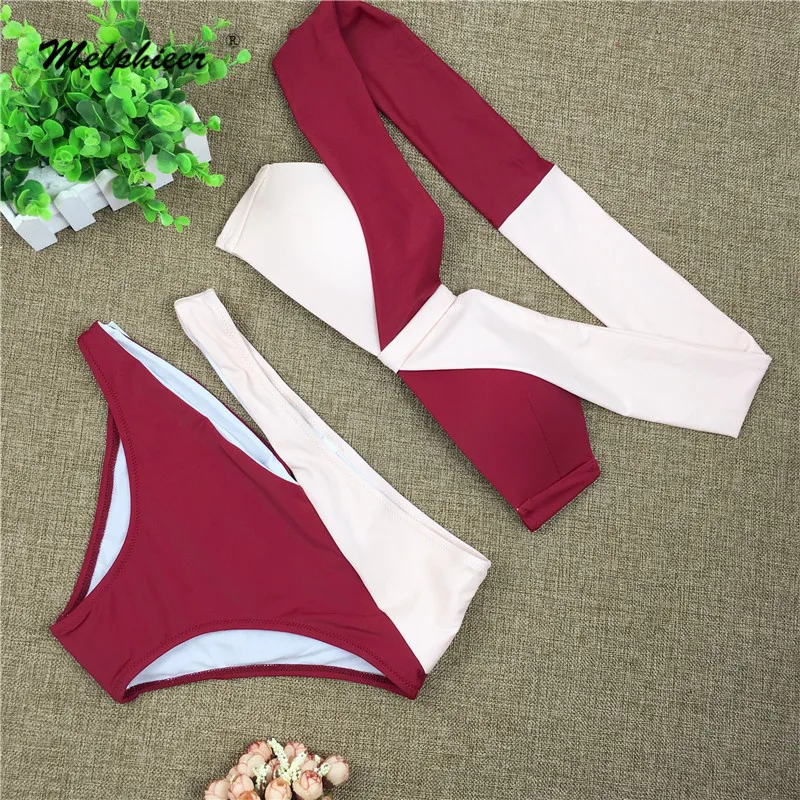 

Melphieer Lady's Patchwork Bikini Set Girls Brazilian Swimsuit Push Up Biquini Sexy Swimwear Bathing Suit Maillot De Bain S-L