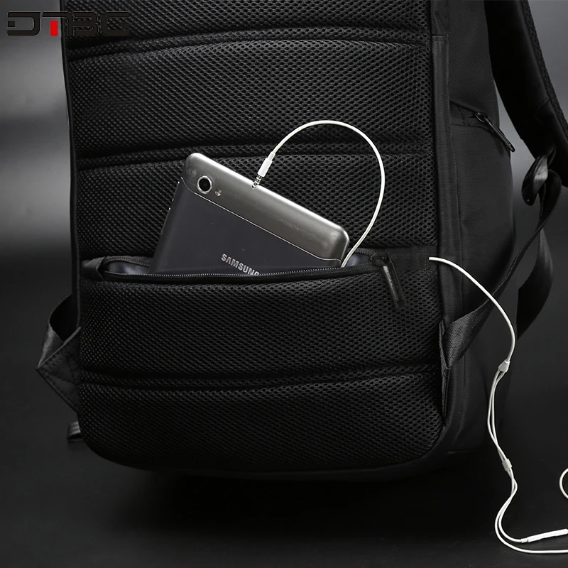 Рюкзак DTBG для мужчин на солнечной батарее с usb зарядкой и защитой от кражи 17 3