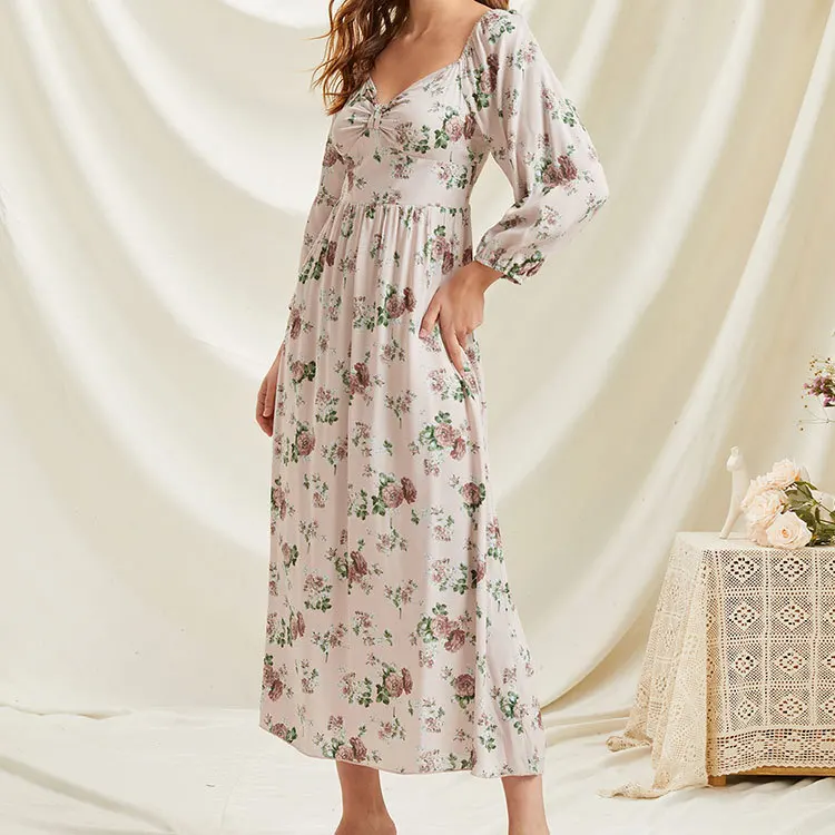 Floral Backless Dress Printed High Waist Bow Summer Temperament Commute Women's Clothing Skirts wepbel printed muslim dress 2022 printed waist controlled self tie abaya dress islamic clothing hijad spring floral turkey robe