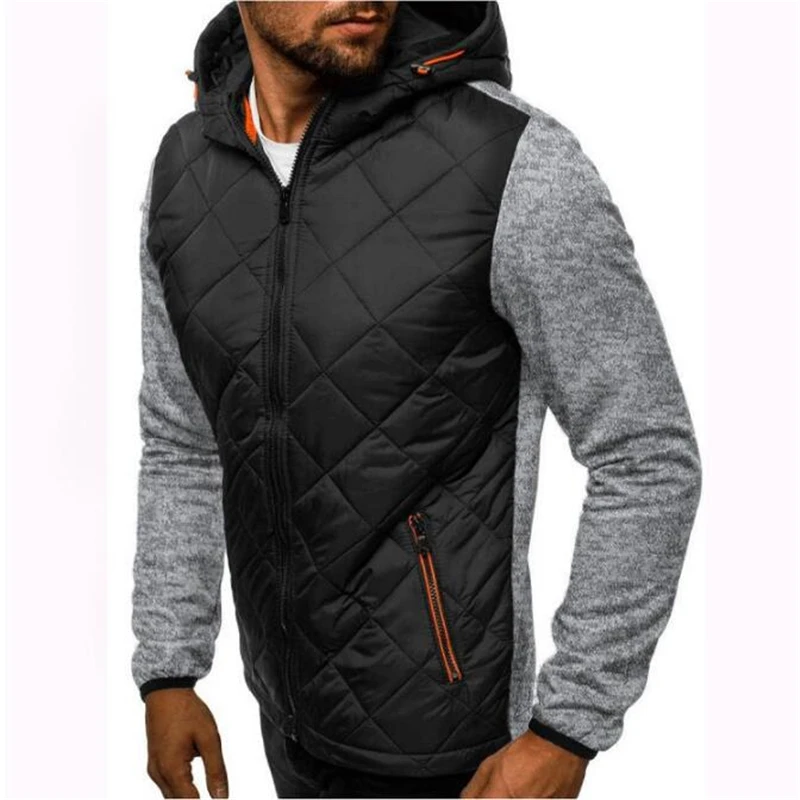 light grey Новая модная куртка с капюшоном, повседневная однотонная мужская толстовка с капюшоном, повседневное пальто, кардиган на молнии, плюс флисовая одежда - Цвет: light grey
