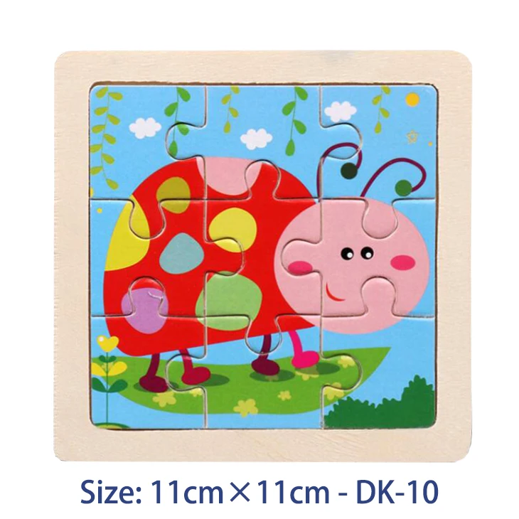 Hot Sale 9/20 Slice Kids Puzzle Toy Animals and Vehicle Wooden Puzzles Jigsaw Baby Educational Learning Toys for Children Gift 38