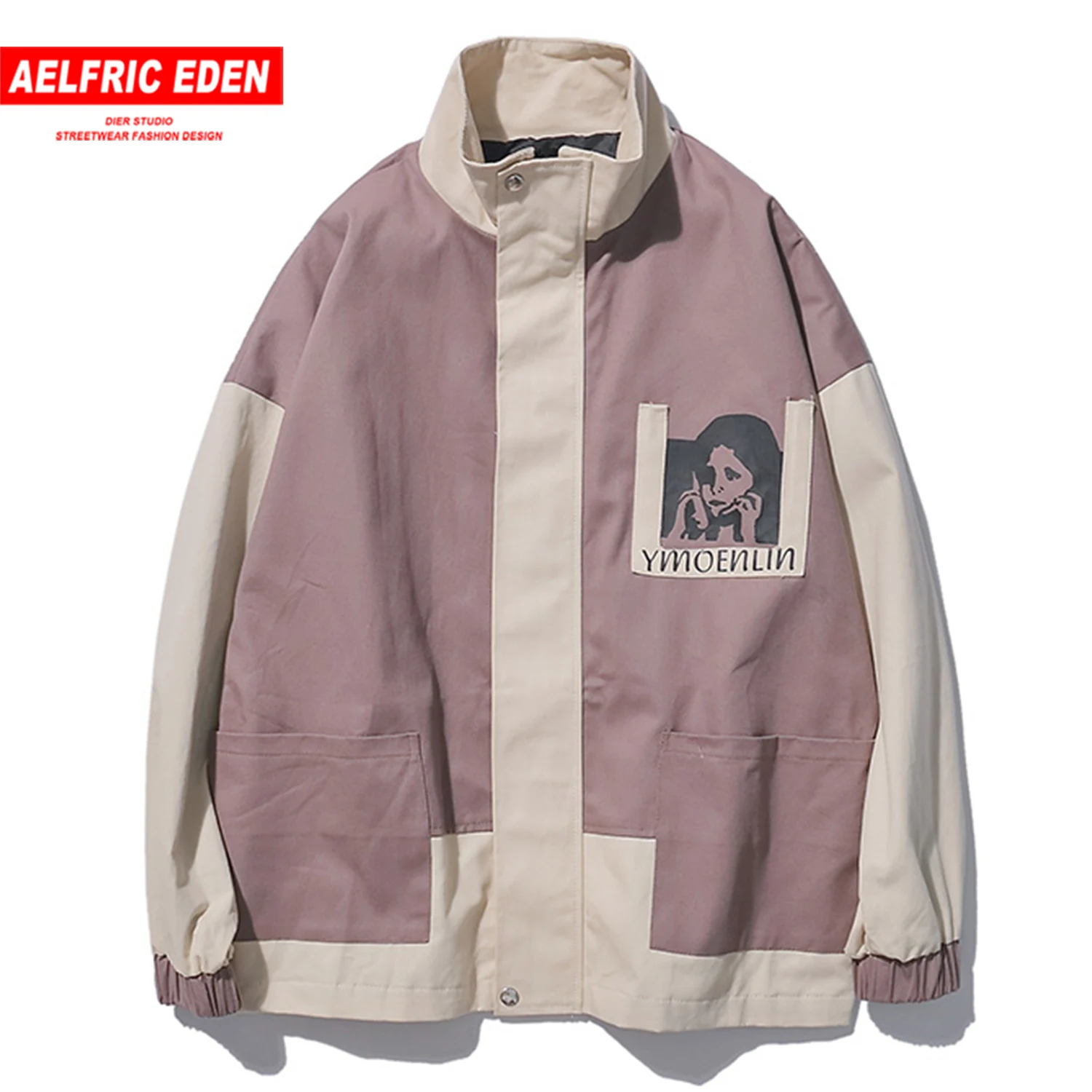 Aelfric Eden Лоскутная цветная Мужская куртка с принтом часов Harajuku повседневное хлопковое пальто хип хоп мужские модные топы оверсайз уличная одежда