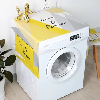 

Cartoon Washing Machine Dust Cover Refrigerator organizer Single Door Home Refrigerator Cover Pastoral Double Open Towel Towel