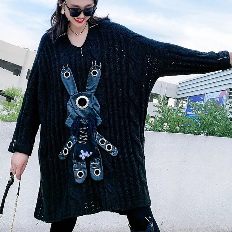 XITAO Appliques Sequined Solid Sweater Women 2020