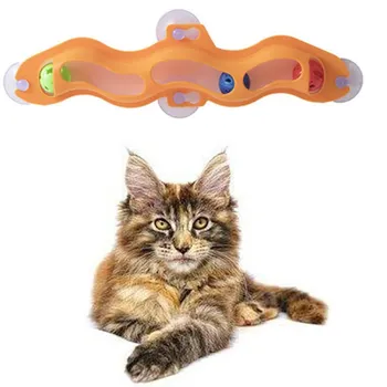 

Mounts To Window Sucker Cat Toy Ball Track With 3 Balls Cat Toys Interactive Fun Play Exercise For Kitty Cats Kittens