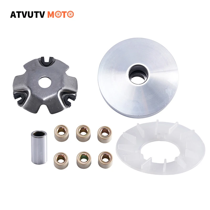 Complete Variator Kit Front Clutch Drive Pulley With Roller Weights For GY6 50cc 60cc 80cc 125cc 150cc Chinese Scooter Moped