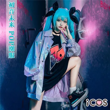 

2020 Vocaloid 39 Miku POP Punk hip hop Shirt+Coat oversize uniform for women full sets free shipping