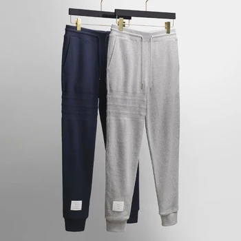 

2020 Fashion TB THOM Brand Tracksuit Bottoms Mens Casual Pencil Cotton Sweatpants Men Joggers Pants Spring Sports Trousers