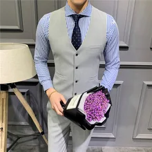 Men Waistcoat New Products Slim Fit Korean-style MEN'S Overalls Suit Waistcoat Men's Best Man Wear Men's Suspender Strap