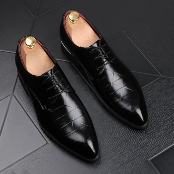 

Men Luxury Business Leather Shoes Men Oxford Breathable Rubber Formal Dress Shoes Male Office Wedding Footwear Mocassin Homme