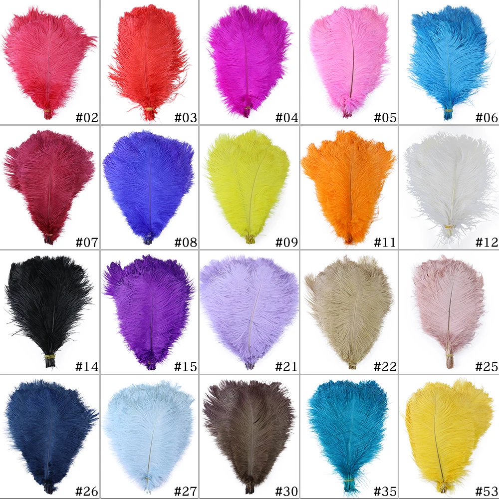 

10pcs High Quality Natural White Ostrich Feather Crafts 30-35CM Carnival Costume Party Family Wedding Plumes Decoration