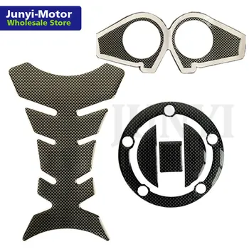 

3D Motorcycle Imitation Carbon Fiber Cap Pad Front End Upper Top Clamp Carbon Sticker Decal For Yamaha R1 Kawasaki ZX6R CBR60