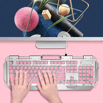 

K520 104 Keys USB Wired Blue Switch Gamers Mechanical Keyboard for Windows Mac Electroplating Process Precise Color Non-fading