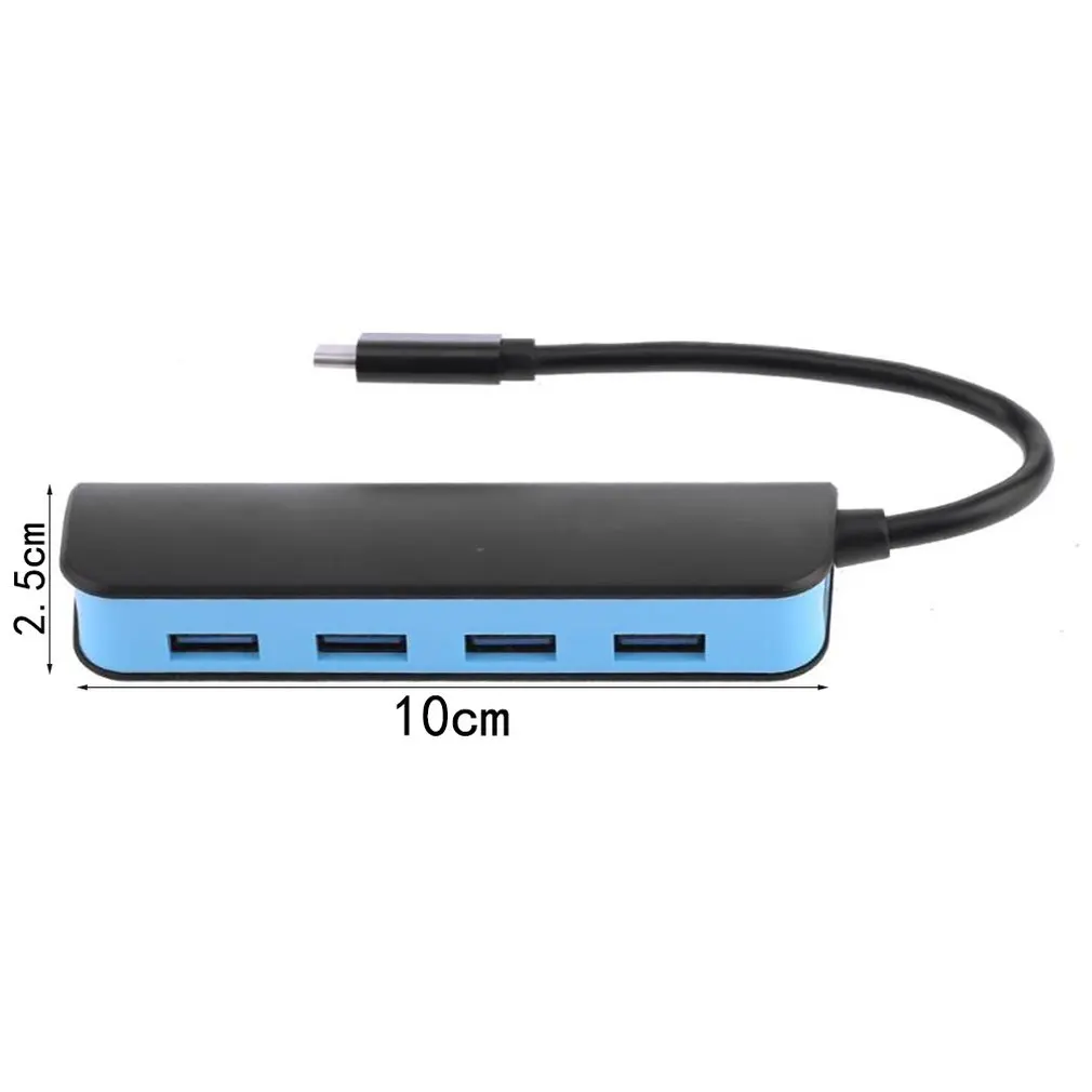 С Светодиодный индикатор usb-хаб сплиттер 4-в-1 USB3.1 Тип-C 4 Порты usb-хаб с кабелем для ПК компьютер Plug& Play