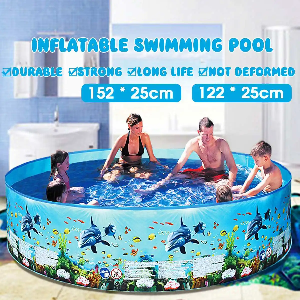 122/152cm Family Home Use Paddling Pool Round Swimming Pool Inflatable Children Bathing Tub Kids Inflatable Pool Summer Lounge 122/152cm Family Home Use Paddling Pool Round Swimming Pool Inflatable Children Bathing Tub Kids Inflatable Pool Summer Lounge