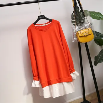 

Solid Round Neck Knit Sweater Women Causal Basic Slim Fit Bell Sleeve Sweater Red